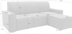 LOOKS by Wolfgang Joop Ecksofa »LOOKS X L-Form« Longchair individuell tauschbar