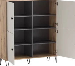 LOOKS by Wolfgang Joop Highboard »Looks Organic« Mit hochwertigen Metallbeschlägen und Softclose-Scharnieren
