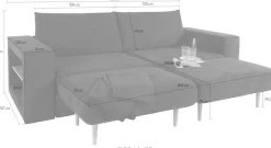 LOOKS by Wolfgang Joop 4-Sitzer »Looksvb« Verwandlungssofa: aus Sofa wird Sofa mit 2 Hockern, mit Regalfunktion