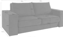 LOOKS by Wolfgang Joop 3-Sitzer »Looksv« Verwandlungssofa: aus Sofa wird Sofa mit 2 Hockern