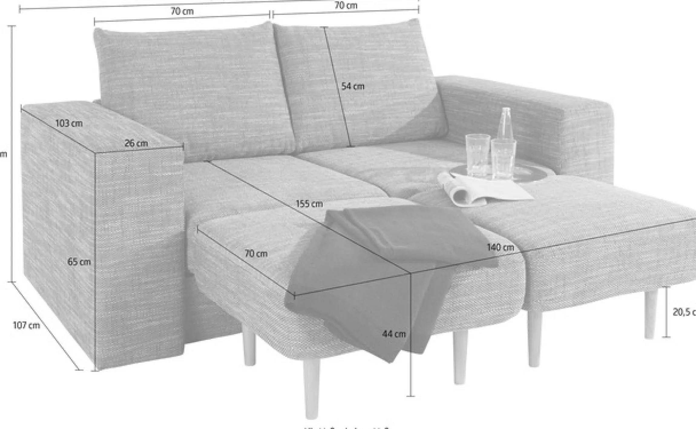 LOOKS by Wolfgang Joop 2,5-Sitzer »Looksv« Verwandlungssofa: aus Sofa wird Sofa mit 2 Hockern
