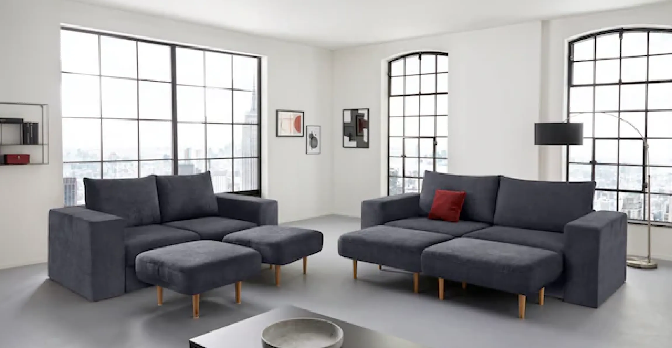 LOOKS by Wolfgang Joop 2,5-Sitzer »Looksv« Verwandlungssofa: aus Sofa wird Sofa mit 2 Hockern