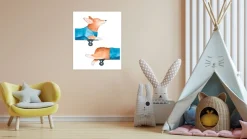Lüttenhütt Bild mit Rahmen »oder Poster, Hund auf Skateboard« Fantasy | Hundebilder | Tiere 1 Stk. tlg. HD Premium Druck