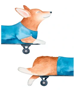 Lüttenhütt Bild mit Rahmen »oder Poster, Hund auf Skateboard« Fantasy | Hundebilder | Tiere 1 Stk. tlg. HD Premium Druck