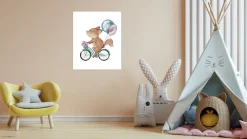 Lüttenhütt Bild mit Rahmen »oder Poster, Blumenkorb und Luftballons« Eichhörnchen | Fahrräder | Fantasy | Luftballon | Tiere 1 Stk. tlg. HD Premium Druck