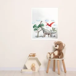 Lüttenhütt Bild mit Rahmen »oder Poster, Dinosaurier« Baum | Dinosaurier | Fantasy | Tiere 1 Stk. tlg. HD Premium Druck