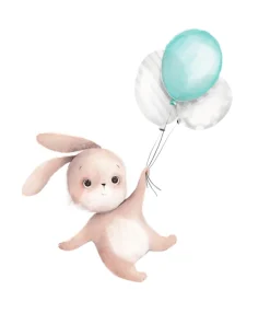 Lüttenhütt Bild mit Rahmen »oder Poster, Fliegender Hase mit Luftballons« Fantasy | Luftballon | Tiere 1 Stk. tlg. HD Premium Druck