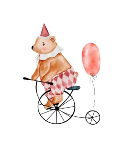 Lüttenhütt Bild mit Rahmen »oder Poster, Bär mit Luftballon« Bär | Fahrräder | Fantasy | Karneval | Luftballon | Tiere 1 Stk. tlg. HD Premium Druck