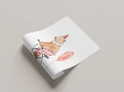 Lüttenhütt Bild mit Rahmen »oder Poster, Bär mit Luftballon« Bär | Fahrräder | Fantasy | Karneval | Luftballon | Tiere 1 Stk. tlg. HD Premium Druck