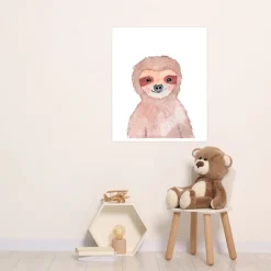 Lüttenhütt Bild mit Rahmen »oder Poster, Freundliches Faultier« Fantasy | Faultier | Tiere 1 Stk. tlg. HD Premium Druck