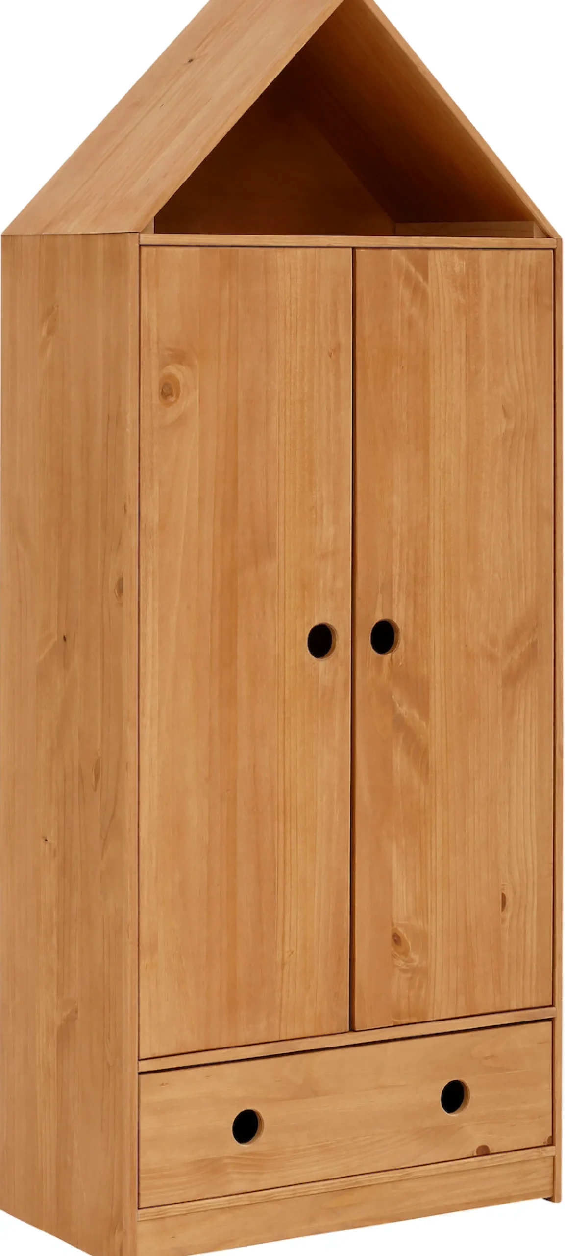 Lüttenhütt Kleiderschrank »Alpi« Kiefernholz, mit Einlegeböden und Kleiderstange, Höhe 180 cm