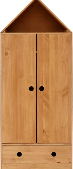 Lüttenhütt Kleiderschrank »Alpi« Kiefernholz, mit Einlegeböden und Kleiderstange, Höhe 180 cm