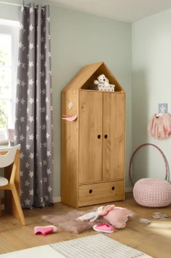 Lüttenhütt Kleiderschrank »Alpi« Kiefernholz, mit Einlegeböden und Kleiderstange, Höhe 180 cm