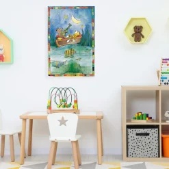 LuckyLinde Leinwandbild »Der kleine Tiger und der kleine Bär im Boot« Bär | Bären | Ente | Enten | Figuren | Filmfiguren | Natur | Schiffe