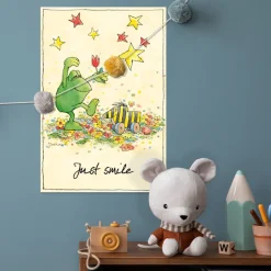 LuckyLinde Wanddekoobjekt »Der Froch - Just Smile« Exklusive JANOSCH Kindermotive, Stahlschild