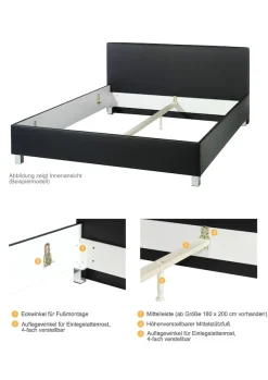 Maintal Polsterbett Bettseiten zerlegt, ohne Bettkasten