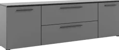Manjana Möbel Lowboard »mit Schwarz matten Metallgriffen« mit Soft-Close Funktion, in zwei Breiten verfügbar, 180cm oder 225cm