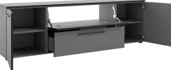 Manjana Möbel Lowboard »mit Schwarz matten Metallgriffen« mit Soft-Close Funktion, in zwei Breiten verfügbar, 180cm oder 225cm