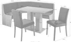 massivline&more Eckbankgruppe »Sylt« Set, 4 Stk. tlg. Eckbank ist umstellbar, Eckbank mit Truhe