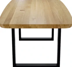 massivline&more Esstisch »Porto, Vierfußtisch, Küchentisch, Tisch, Esstisch, Holztisch« 2 Stk. tlg. Platte massiv, Gestell Metall pulverbeschichtet schwarz