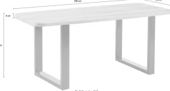 massivline&more Esstisch »Porto, Vierfußtisch, Küchentisch, Tisch, Esstisch, Holztisch« 2 Stk. tlg. Platte massiv, Gestell Metall pulverbeschichtet schwarz