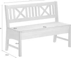 massivline&more Sitzbank »Bodensee, Truhenbank, Sitzbank mit Stauraum, Holzbank« 2 Stk. tlg. mit praktischer Truhenfunktion für zusätzlichen Stauraum,Länge:119 cm