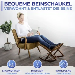 Maximex Fußhocker »KOMFORT« Beinschaukel, Massivholz-Gestell, dreifach verstellbar, klappbar