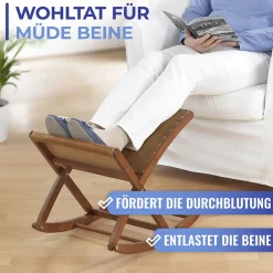 Maximex Fußhocker »KOMFORT« Beinschaukel, Massivholz-Gestell, dreifach verstellbar, klappbar