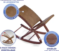 Maximex Fußhocker »KOMFORT« Beinschaukel, Massivholz-Gestell, dreifach verstellbar, klappbar