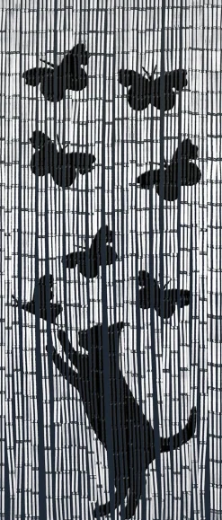 Maximex Türvorhang »Modell Katze und Schmetterling« Hakenaufhängung 1 Stk. tlg. Insekten- und Sichtschutz aus Bambus, für Balkon oder Terrasse