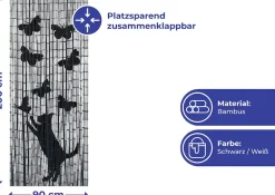 Maximex Türvorhang »Modell Katze und Schmetterling« Hakenaufhängung 1 Stk. tlg. Insekten- und Sichtschutz aus Bambus, für Balkon oder Terrasse