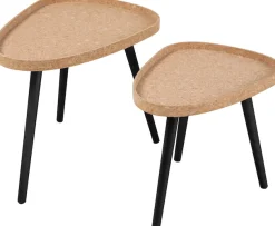 Möbilia Beistelltisch Set, 2er Set, 2 Stk. tlg. Tischplatte aus Kork