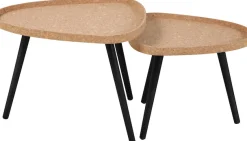 Möbilia Beistelltisch Set, 2er Set, 2 Stk. tlg. Tischplatte aus Kork