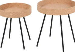 Möbilia Beistelltisch Set, 2 Stk. tlg. Tischplatten aus Kork