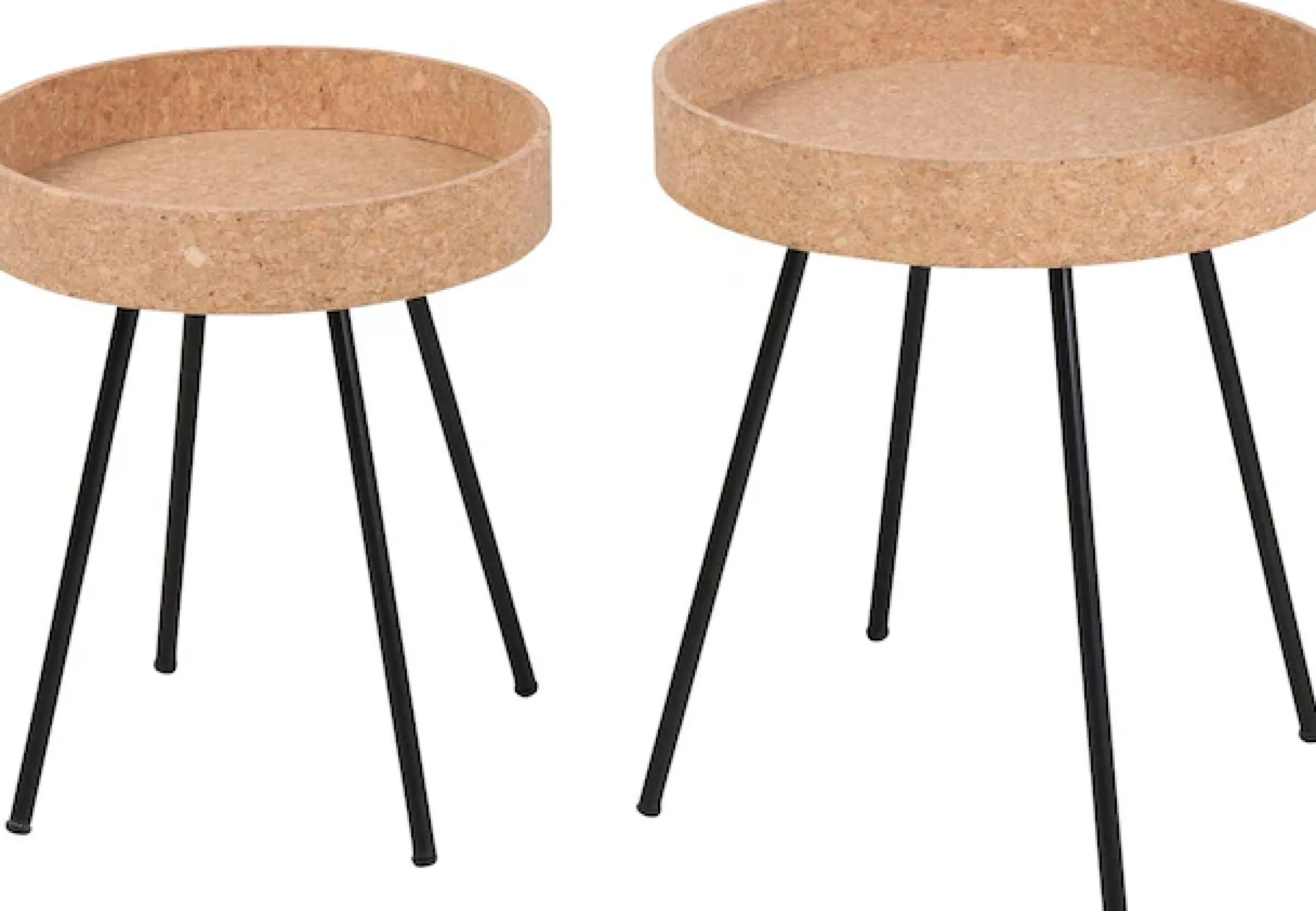 Möbilia Beistelltisch Set, 2 Stk. tlg. Tischplatten aus Kork