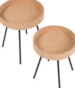 Möbilia Beistelltisch Set, 2 Stk. tlg. Tischplatten aus Kork