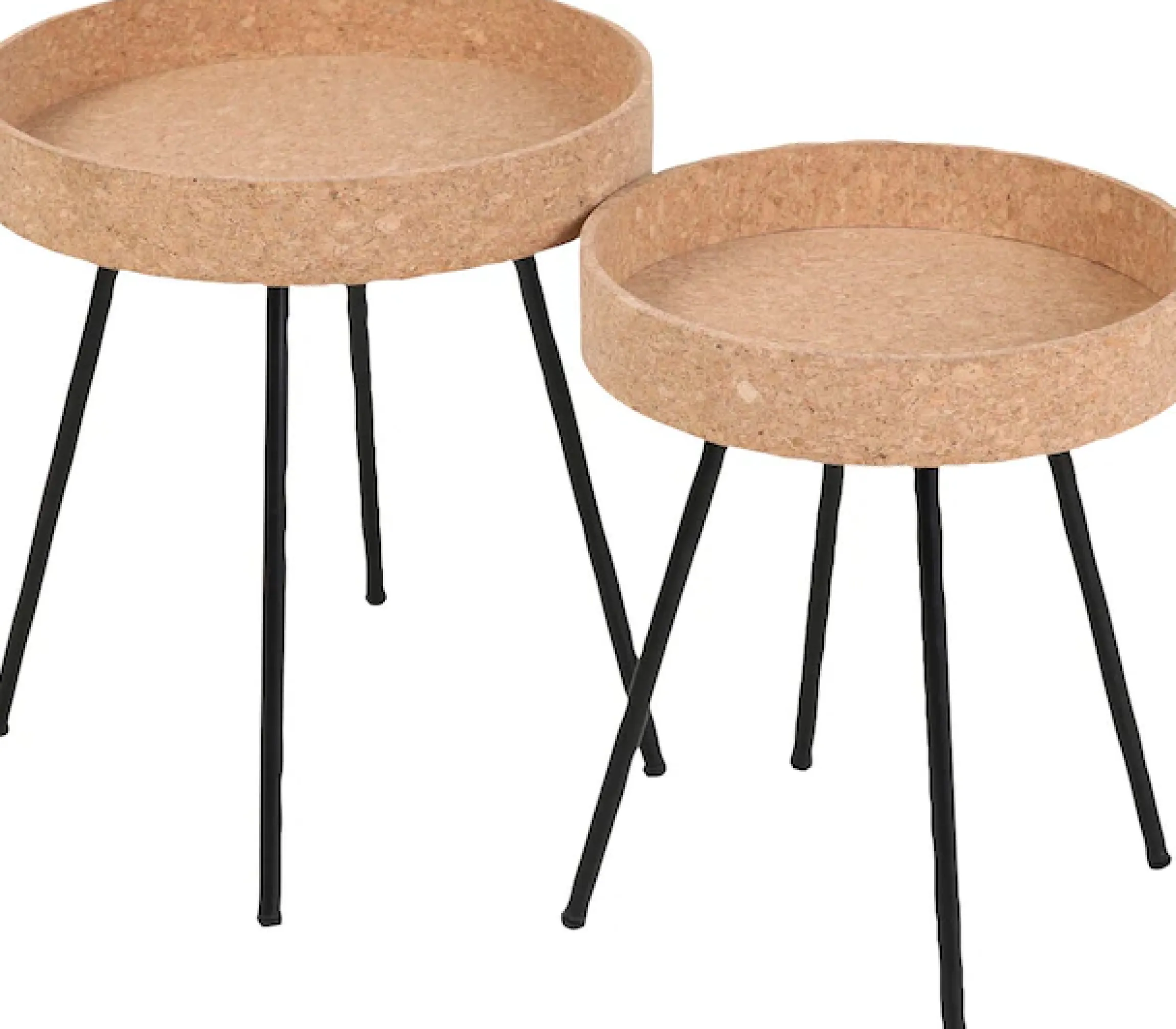 Möbilia Beistelltisch Set, 2 Stk. tlg. Tischplatten aus Kork