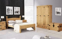 Möbilia Kleiderschrank 1 Stk. tlg. Holzoberfläche honigfarbend gewachst
