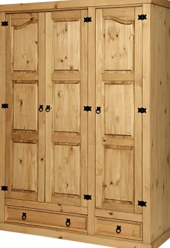 Möbilia Kleiderschrank 1 Stk. tlg. Holzoberfläche honigfarbend gewachst