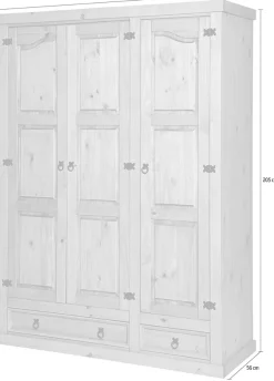 Möbilia Kleiderschrank 1 Stk. tlg. Holzoberfläche honigfarbend gewachst
