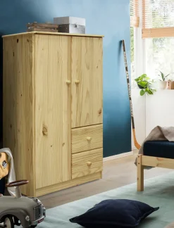 Möbilia Kleiderschrank 1 Stk. tlg. Schubladen mit Metallschienen