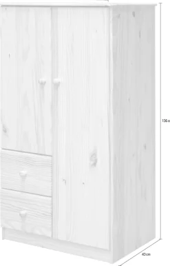 Möbilia Kleiderschrank 1 Stk. tlg. Schubladen mit Metallschienen