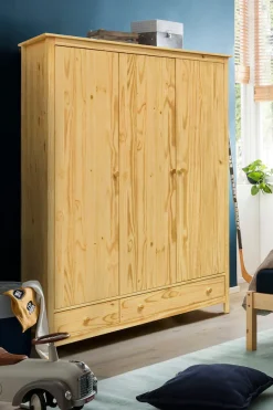 Möbilia Kleiderschrank 1 Stk. tlg. gefertigt aus massivem Kiefernholz