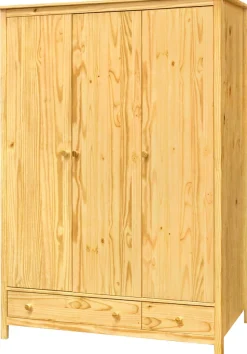 Möbilia Kleiderschrank 1 Stk. tlg. gefertigt aus massivem Kiefernholz
