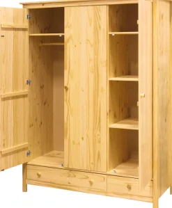 Möbilia Kleiderschrank 1 Stk. tlg. gefertigt aus massivem Kiefernholz
