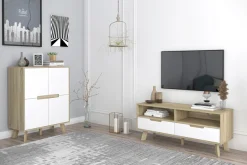 Möbilia Lowboard »Delea« Kommode mit 2 Kabeldurchführungen