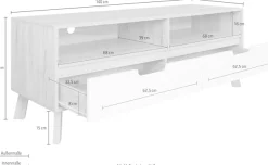 Möbilia Lowboard »Delea« Kommode mit 2 Kabeldurchführungen