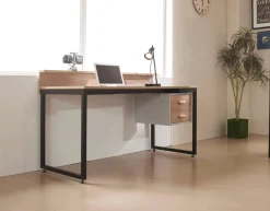 Möbilia Schreibtisch »Wenzel« Arbeitsplatte Akazie Dekor, geeignet für das Home office, Laptoptisch