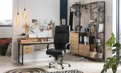 Möbilia Schreibtisch »Wenzel« Arbeitsplatte Akazie Dekor, geeignet für das Home office, Laptoptisch