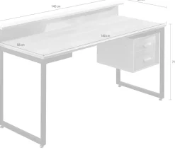 Möbilia Schreibtisch »Wenzel« Arbeitsplatte Akazie Dekor, geeignet für das Home office, Laptoptisch